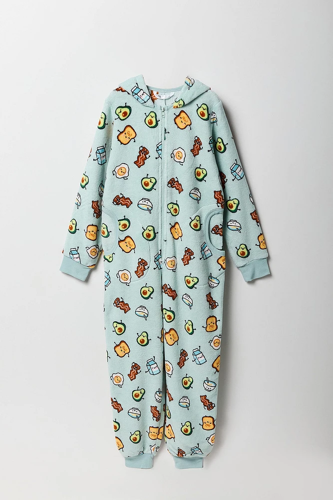 Youth Printed Plush Onesie