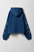 Ensemble avec haut à capuchon en molleton imprimé et short pour fille