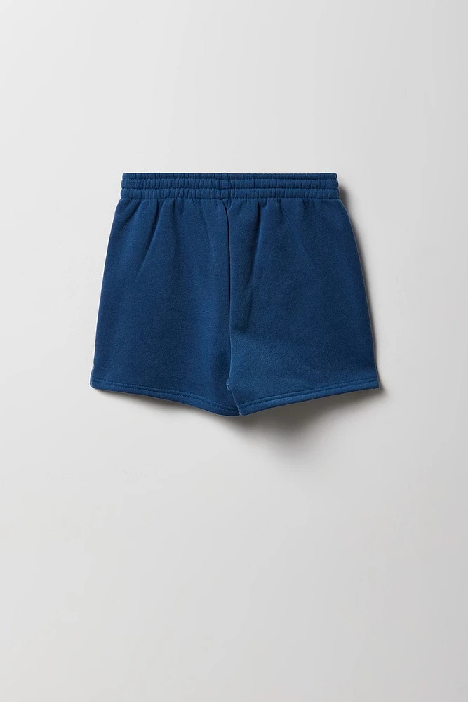 Ensemble avec haut à capuchon en molleton imprimé et short pour fille