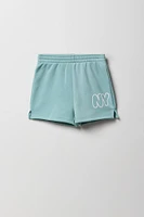Girls Graphic Fleece Hoodie & Short 2 Piece Set