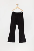 Girls Velour Ribbed Flare Pant