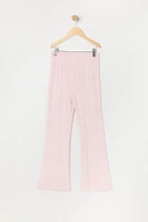 Girls Rhinestone Princess Velour Flare Pant