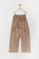 Pantalon cargo à jambe large en velours pour fille