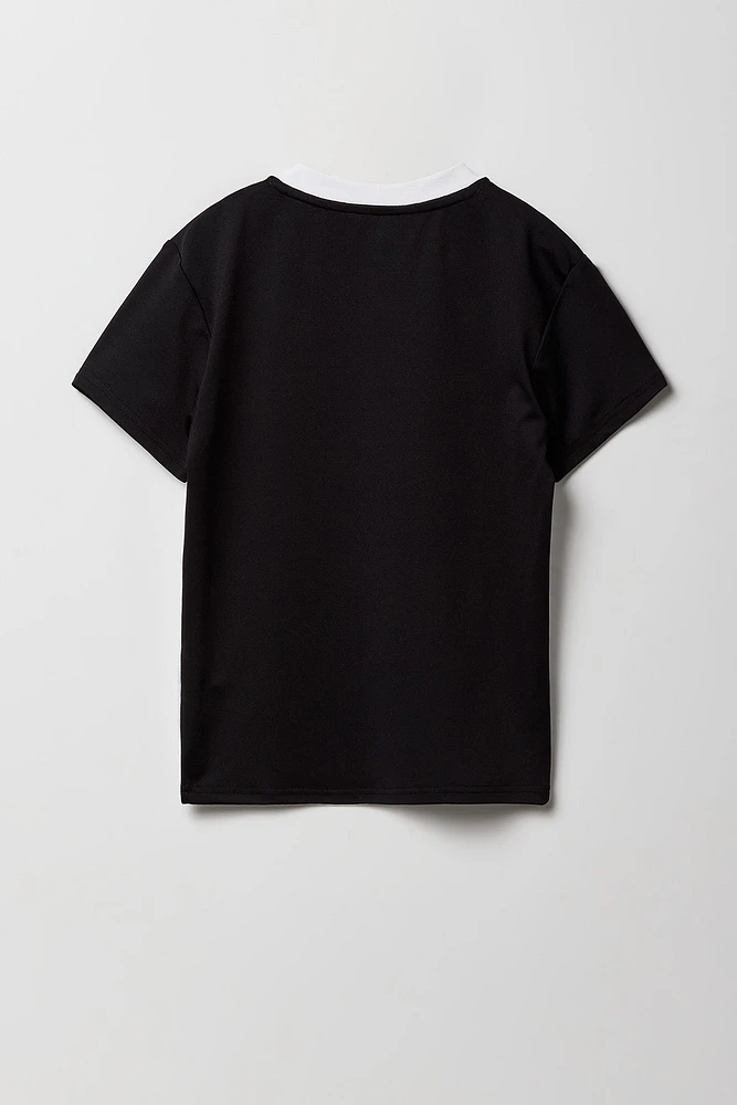 Girls Active Graphic Contrast T-Shirt