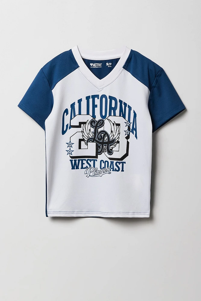 T-shirt actif à imprimer contrastant couler fille