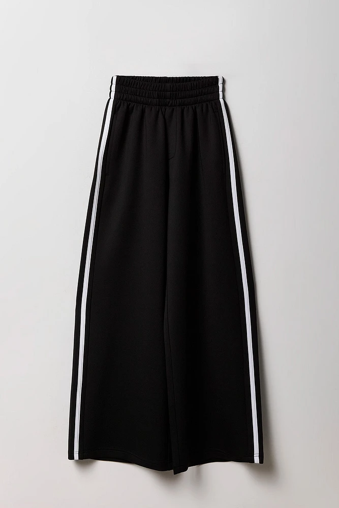 Pantalon Active à jambe large avec rayures latérales pour fille