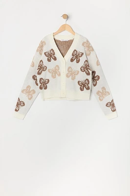 Cardigan boutonnÃ© en tricot avec motif pour fille