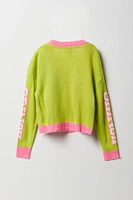 Cardigan de Noël en tricot à imprimé Grinch pour fille