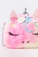 Sac à main Licorne en similifourrure pour fille