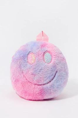 Girls Faux Fur Happy Face Mini Backpack