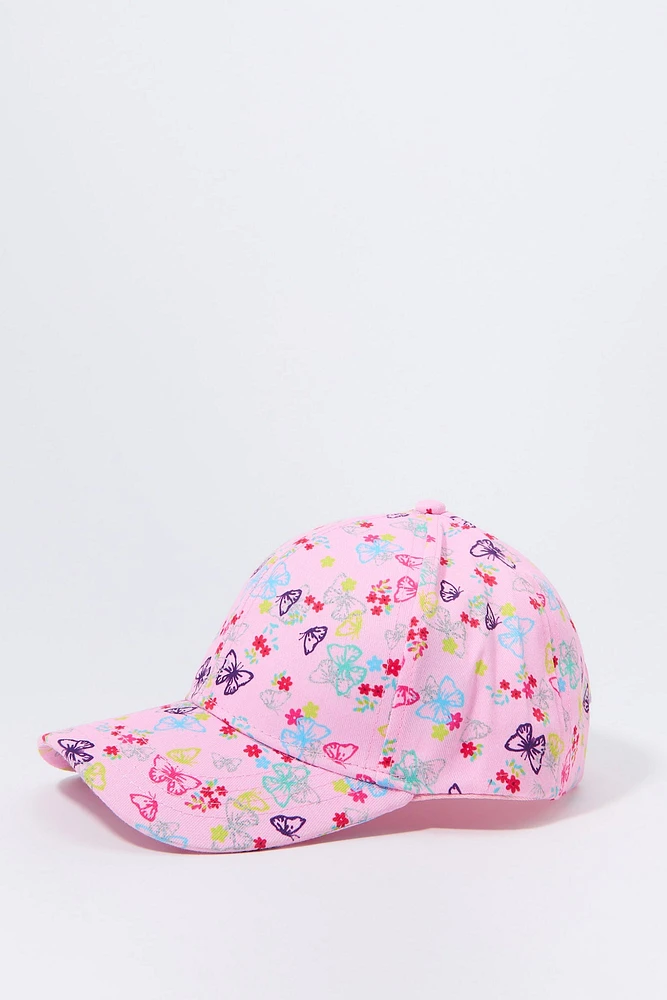 Casquette de baseball à imprimé Papillon pour fille