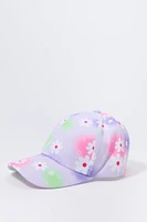 Girls Flower Print Baseball Hat