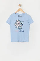 Girls Stitch and Angel Graphic T-Shirt