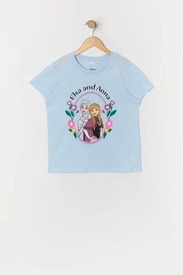 Girls Elsa and Anna Graphic T-Shirt