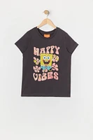 T-shirt à imprimé SpongeBob Happy Vibes pour fille