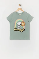 Girls Rainbow Snoopy Graphic T-Shirt