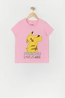 T-shirt à imprimé Pikachu pour fille