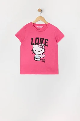 T-shirt à imprimé Hello Kitty Love pour fille