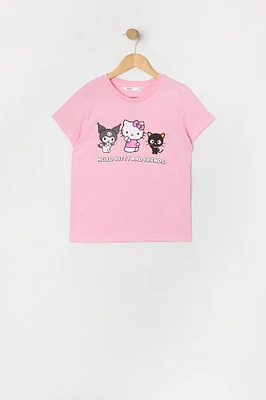 T-shirt rose à imprimé Hello Kitty and Friends pour fille