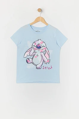 Girls Stitch Kisses Graphic T-Shirt