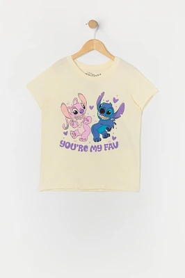 T-shirt Ã  imprimÃ© Stitch and Angel Fav pour fille