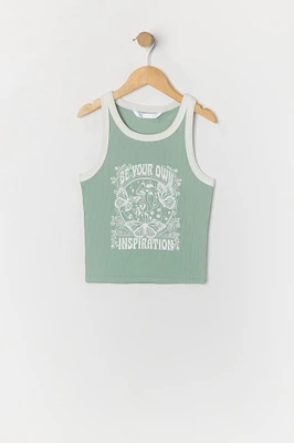 Girls Inspiration Graphic Ribbed Ringer Tank