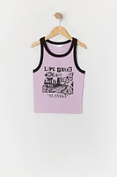 Girls Dreams Graphic Ribbed Ringer Tank