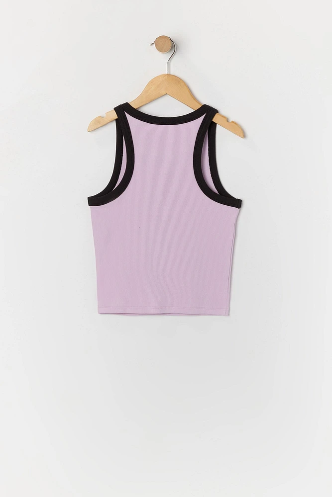 Girls Dreams Graphic Ribbed Ringer Tank