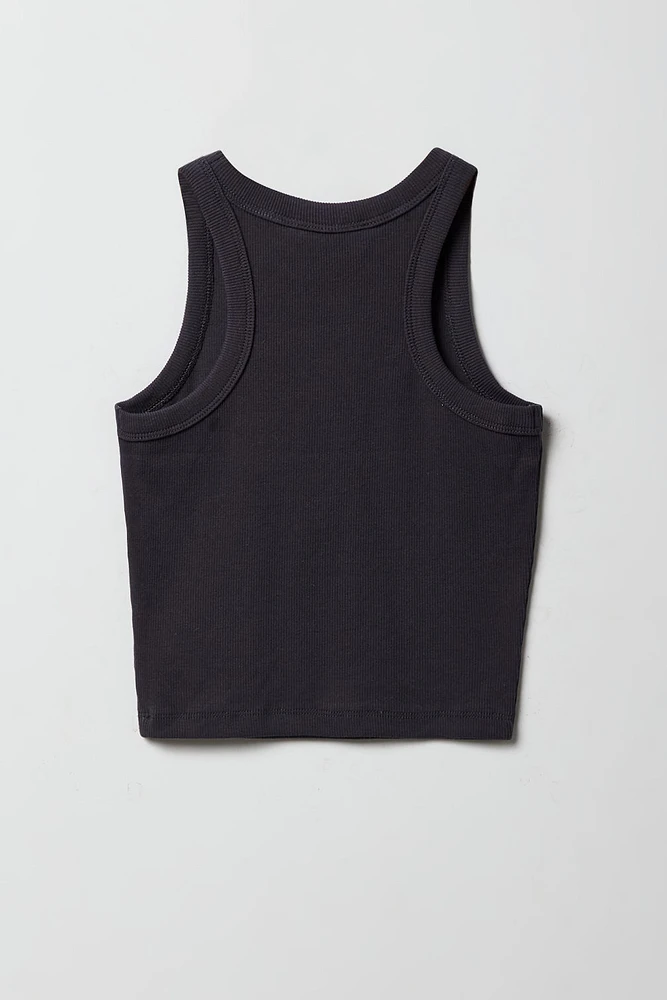 Débardeur côtelé avec motif brodé Brooklyn pour fille