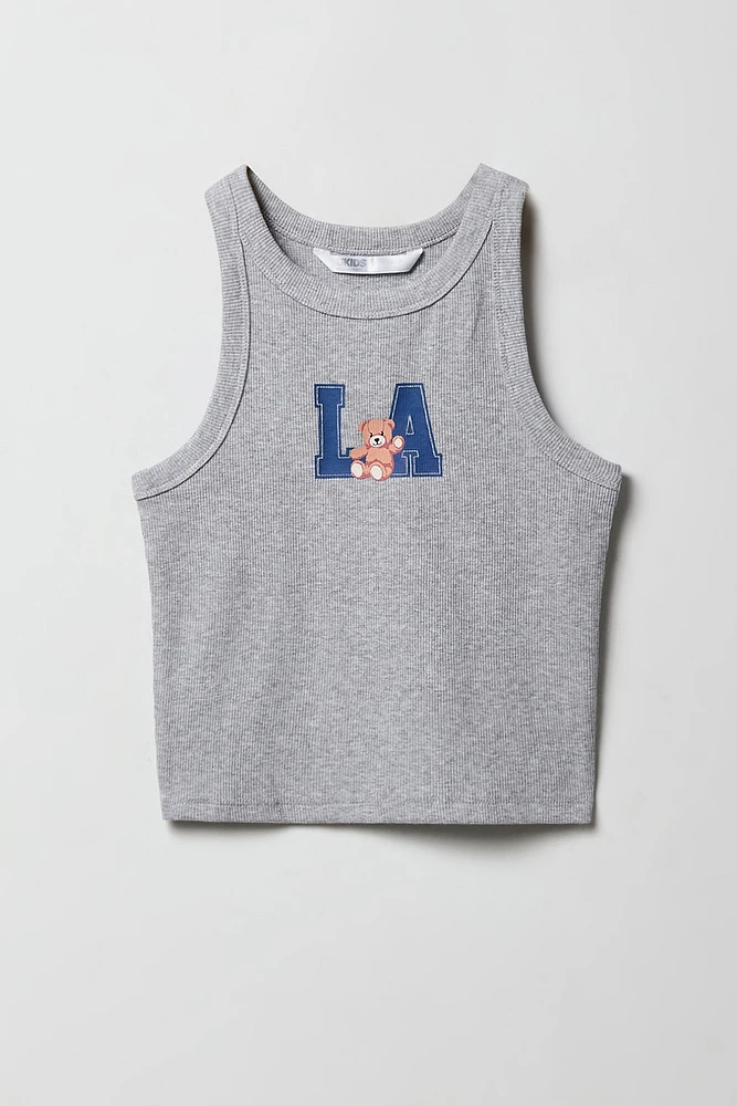 Girls Graphic Ribbed Tank