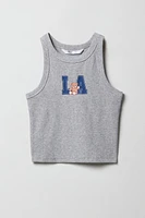 Girls Graphic Ribbed Tank