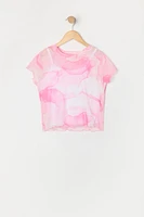Girls Printed Mesh T-Shirt and Cami 2 Piece Set