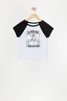 T-shirt raglan imprimÃ© pour fille