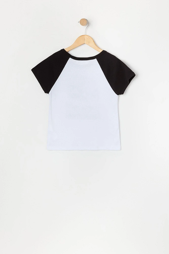 T-shirt raglan imprimé pour fille