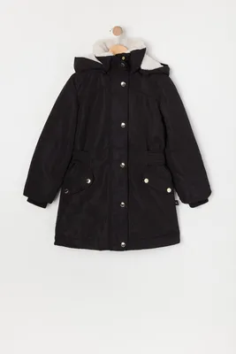 Girls Faux Fur Lined Parka
