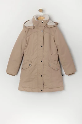 Parka doublÃ©e de similifourrure pour fille