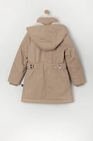 Parka doublée de similifourrure pour fille