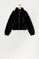 Girls Plush Zip-Up Jacket