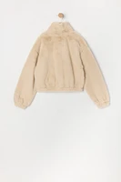 Blouson en peluche avec fermeture Ã  glissiÃ¨re pour fille