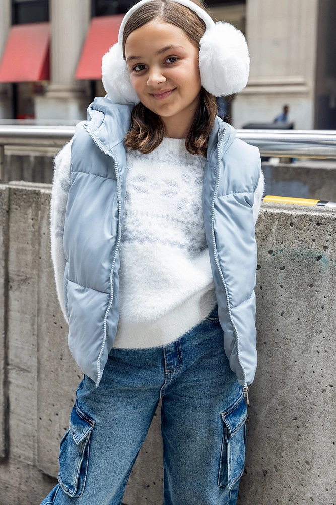 Veste bouffante Ã  capuchon pour fille