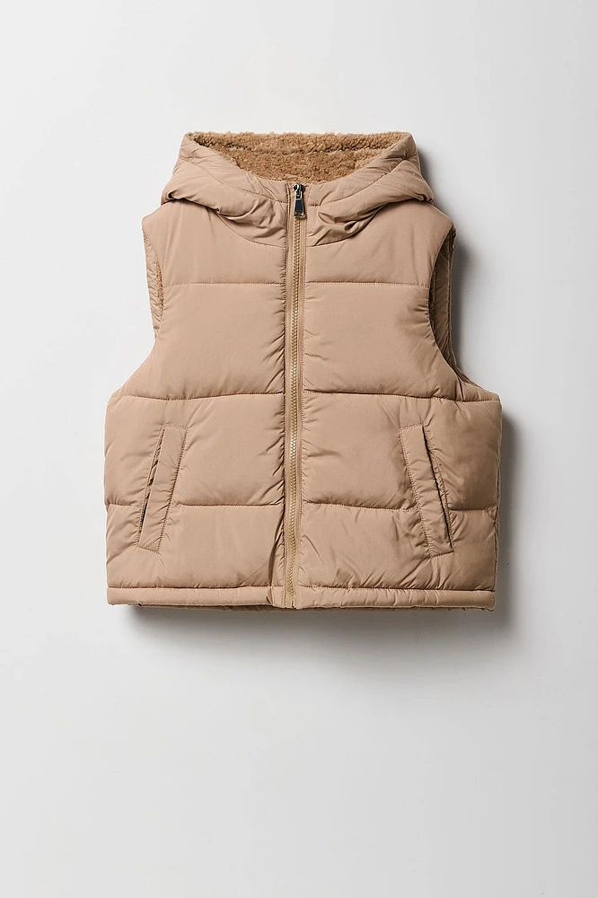 Veste bouffante doublÃ©e de Sherpa pour fille