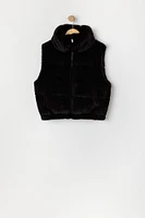 Girls Faux Fur Puffer Vest