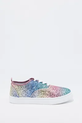 Girls Canvas Glitter Slip On Sneaker