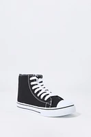 Girls High Top Lace Up Side Zip Sneaker