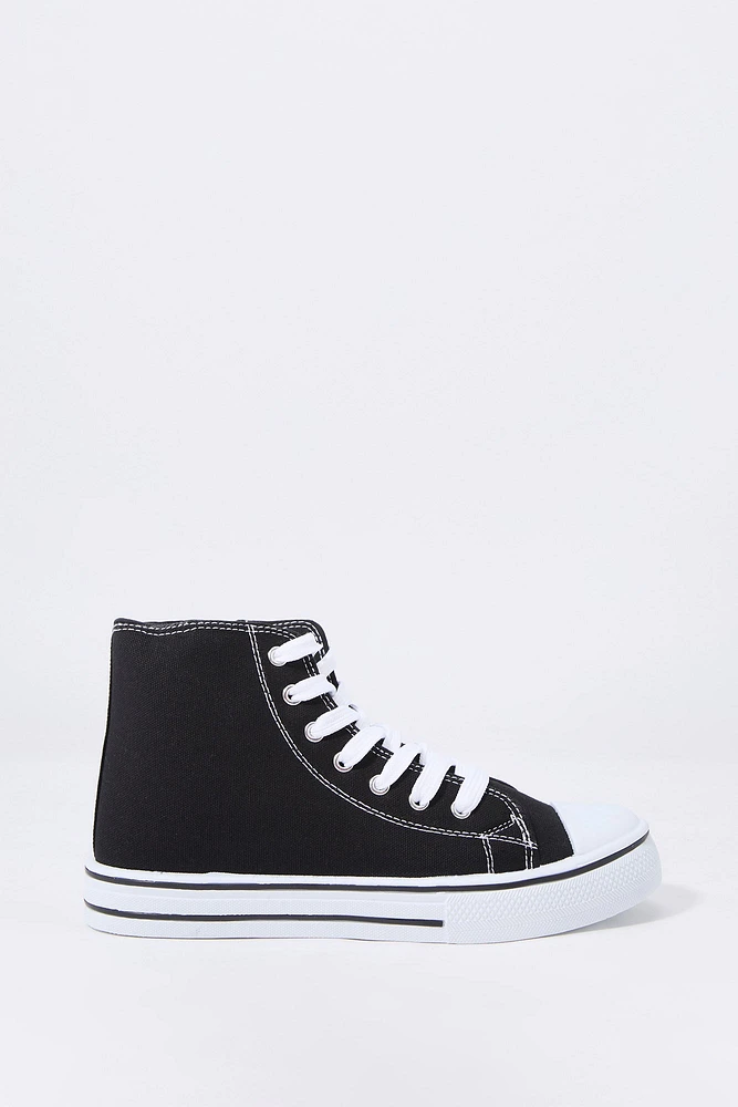 Girls High Top Lace Up Side Zip Sneaker