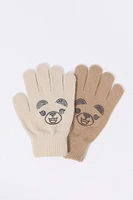 Gants embossés Personnage pour fille (2 paires)