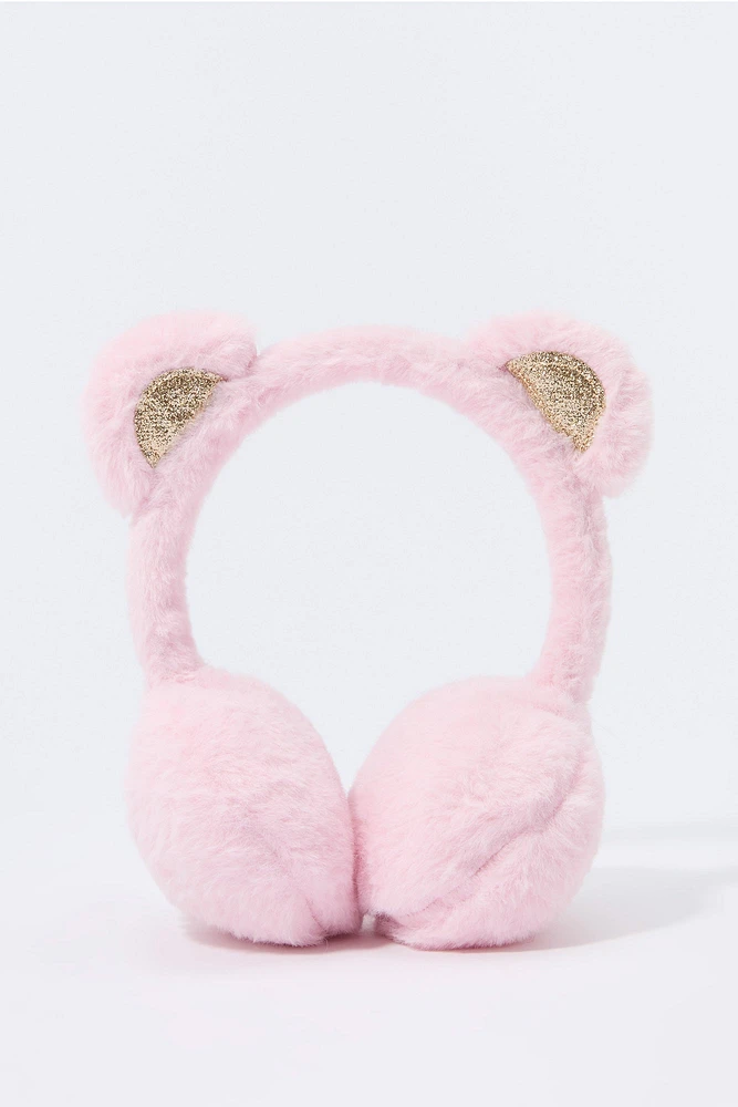 Protège-oreilles en peluche avec oreilles de chat pour fille