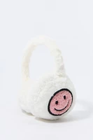 Protège-oreilles en peluche avec Smiley Face Sherpa pour fille