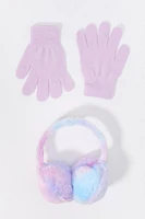 Ensemble cache-oreilles et gants pelucheux pour filles (ensemble de 3)