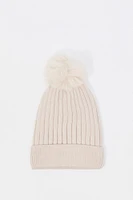 Tuque en tricot avec pompon pour fille